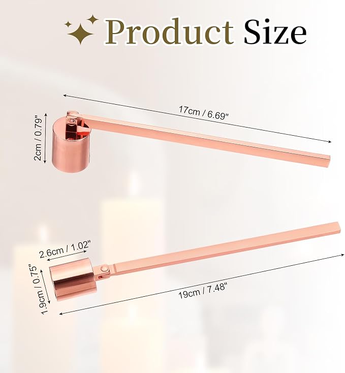 uxcell Candle Snuffer, Candle Extinguish with Long Handle, Wick Flame Snuffer Extinguish Accessory Cylinder-Shaped for Putting Out Flame Home Decor Gifts, Rose