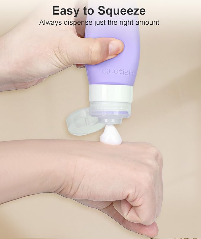 20 Pack Travel Bottles for Toiletries, Original Patented, TSA Approved Travel Size Containers, Leak Proof Silicone Shampoo and Conditioner Bottles Women & Men, Airplane Cruise Essentials, Purple