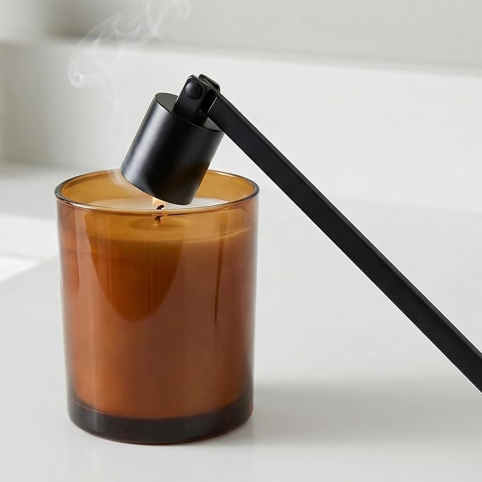 6 PCS 6.3 Inch Candle Snuffer Accessory, Stainless Steel Black Candle Extinguisher with Long Handle and Straight Tube, Candlesnuffers Extinguish Candle Wicks for Tea Light Candles