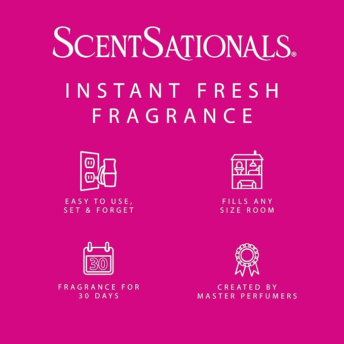 Scentsationals Plug in Air Freshener Starter Set – Swivel Plug Fragrance Oil Diffusers & 2 Long Lasting Scent Refills - Girlfriend Night Scent
