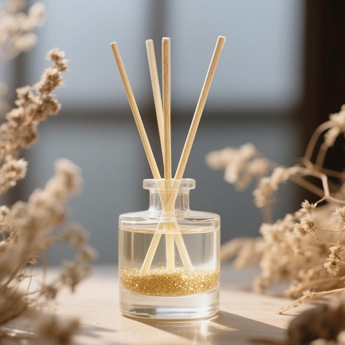 MYSTICHOME 16PCS Natural Reed Diffuser Sticks - Strong Scent for Large Rooms, Bathroom & Bedroom. Ideal Housewarming Gift, Coffee Table Decor, Black+True Set