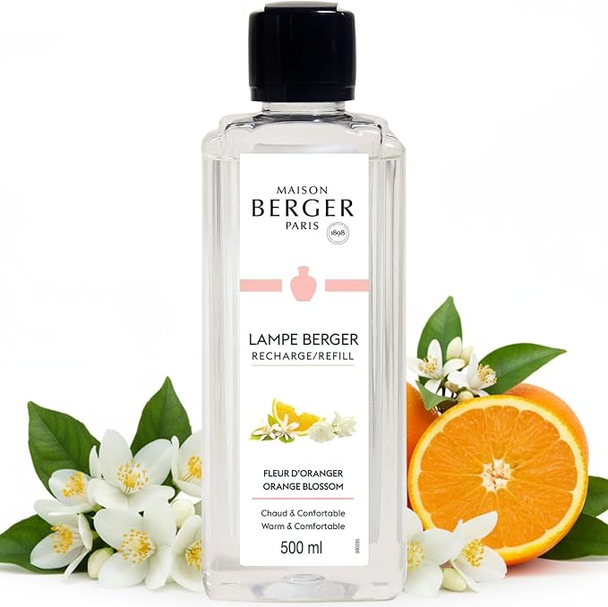 MAISON BERGER Lampe Berger Refill, 500 ml, Orange Blossom | Catalytic Lamp Fragrance Refill, Helps Neutralize Odors, ~80 h Fragrance Diffusion, Made in France