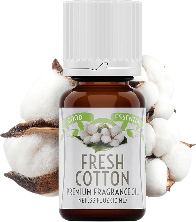 Good Essential - Fresh Cotton Fragrance Oil for Laundry, Dryer Balls, Soap Making, Candle Making, Lotions, Diffuser - 0.33 fl oz