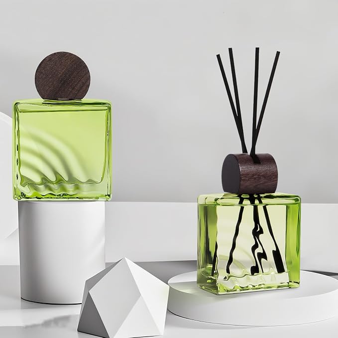 6.76 oz Zen Tea Scent Diffusers with 8 Fiber Sticks,200ml Reed Diffuser for Bathroom Room Air Freshener, Last up for 40 Days