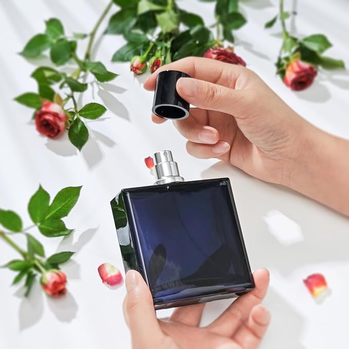 100ml/3.4 Oz Glass Spray Bottle Perfume Atomizer,Empty Travel Refillable Perfume Spray Bottle with 3 Kinds of Dispenser (A2)