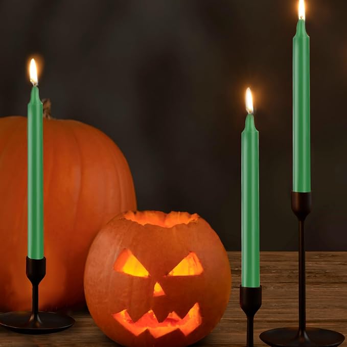 24 Pack Green Spell Chime Candles – Premium Mini Unscented Taper Candles for Rituals, Prayer, Meditation, Altar, Spells – 4" Tall – Ideal for Witches & Spiritual Practices