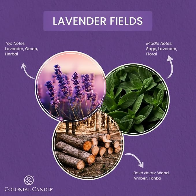 Colonial Candle Lavender Fields Scented Wax Melts, Wax Melt Warmer Cubes, Long Lasting Scented Wax Warmer Cubes, 4 Pack, 6 Cubes Each - Made in The USA