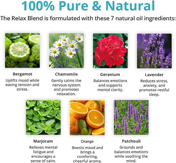 Relax Essential Oil Blend 2-Pack – Aromatherapy Roll-On & Inhaler with Bergamot, Chamomile, Lavender, Orange, Patchouli & More – Natural Stress Relief, Calming & Relaxation