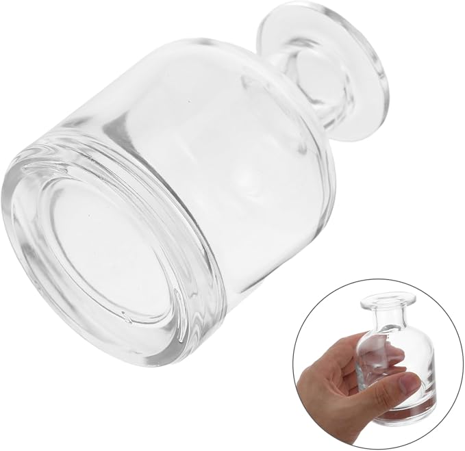 Generic 2pcs Glass Oil Diffuser Bottles Refillable Cylindrical Fragrance Containers for Home Office Durable Decorative Aroma Storage Jars for Essential Oils and Car Use