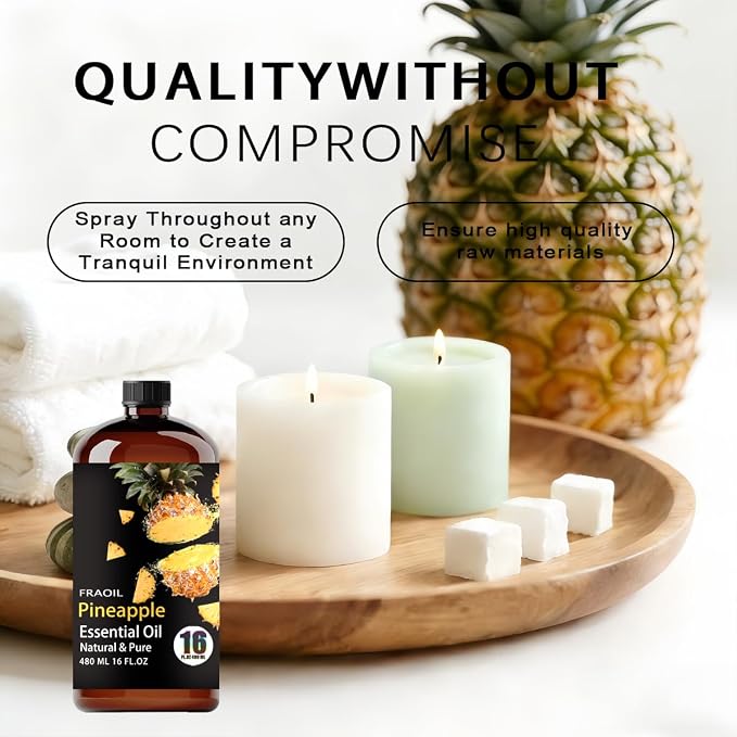 Pineapple Essential Oil, Pineapple Oil 16 Fl Oz 480ML for Diffuser Humidifier Yoga Cleaning DIY Candle Soap Making Essential Oils