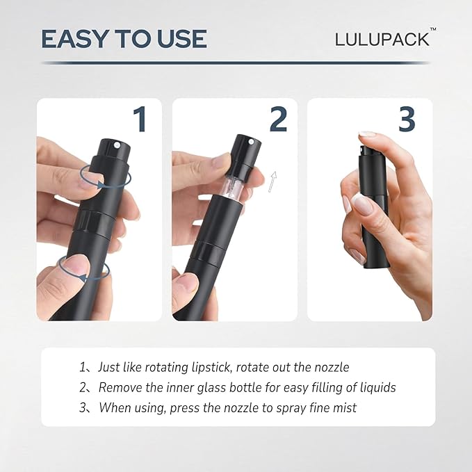 Lulupack Travel Perfume Bottle Refillable - Cologne Spray Atomizer Mini - Empty Travel Size Sprayer Small Refill Sample Container - Portable Fragrance Decant Dispenser for Women 6PCS 8ml Red