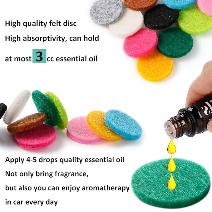 Maromalife 4 PCS Car Vent Clip Diffuser Clip, 30mm Aromatherapy Essential Oil Diffuser Car Clip with 40 Felt Pads, Gift for Women/Men, Mothers Day, Christmas, Birthday