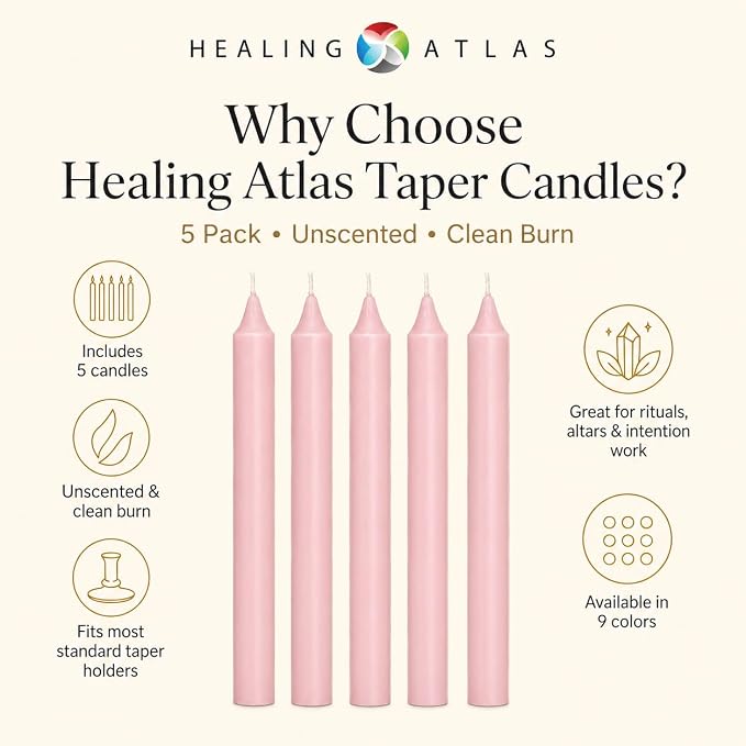 Taper Candles 5 Pack 6 in. Spell, Wicca, Santeria, Energized Candles (Pink)
