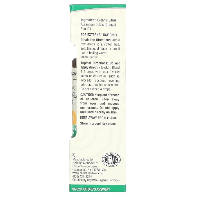 Nature’s Answer USDA Organic Lemongrass Essential Oil, 100% Pure | Natural Aromatherapy Oil for Diffuser/Humidifier, Steam Distilled 0.5 fl oz. (15ml) | Made in USA