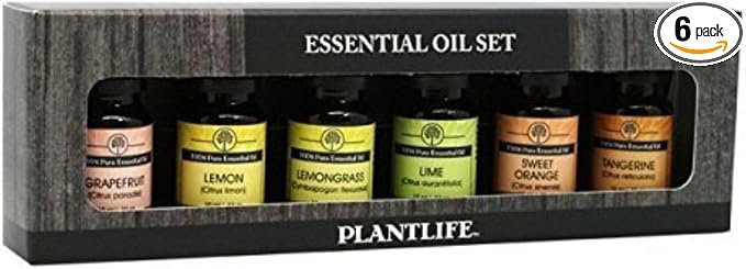 Top 6 Citrus Essential Oil Gift Set 6/10 ml (Lime, Lemon, Sweet Orange, Tangerine, Grapefruit and Lemongrass)