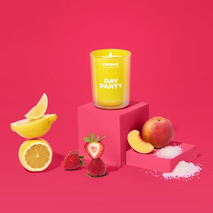 Friday Collective Late Nights and Day Party Candles Floral and Citrus Scents Made with Essential Oils 2 Pack 8 oz