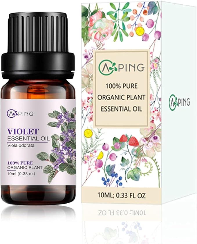 Violet Essential Oil - 100% Pure Organic Natural Plant (Viola odorata) Violet Oil for Diffuser, Aroma, Spa, Massage, Yoga, Perfume, 0.33oz