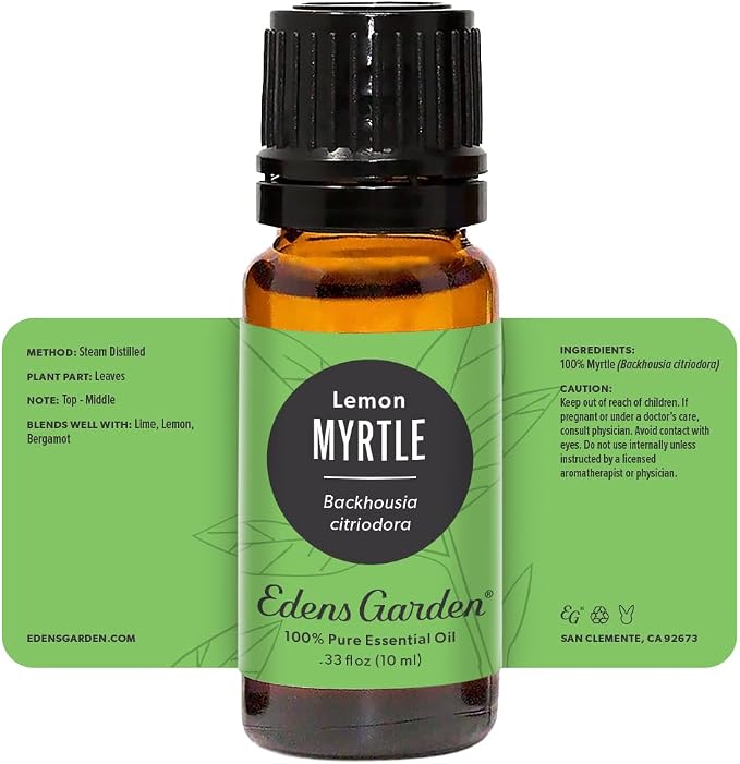 Edens Garden Myrtle- Lemon Essential Oil- 100% Pure Premium Grade, Undiluted, Natural, Therapeutic, Aromatherapy, The Best for Diffuser, Candle, Laundry, Humidifiers 10 ml (.33 fl oz)