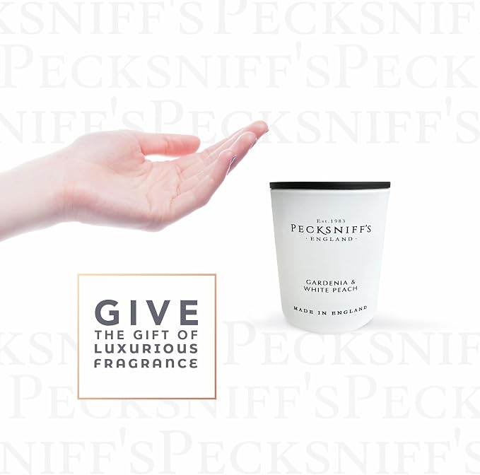 Pecksniff's Gardenia & White Peach Luxury Scented Candle | 1 Wick, 100 g/3.5 oz