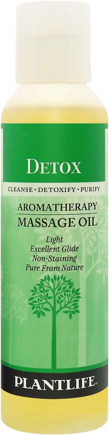 Plantlife Detox Massage Oil - Absorbs Deeply into The Skin and is Circulated Throughout, Providing Optimum Benefit to The Mind and Body - Made in California 4 oz