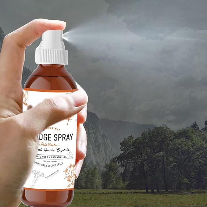 SOUL STICKS White Sage & Cinnamon Smudge Spray – 3.5oz Smokeless Energy Mist with Quartz Crystals – Non-Toxic Cleansing Spray for Aura, Home, Car, Meditation, Yoga, Stress Relief & Protection