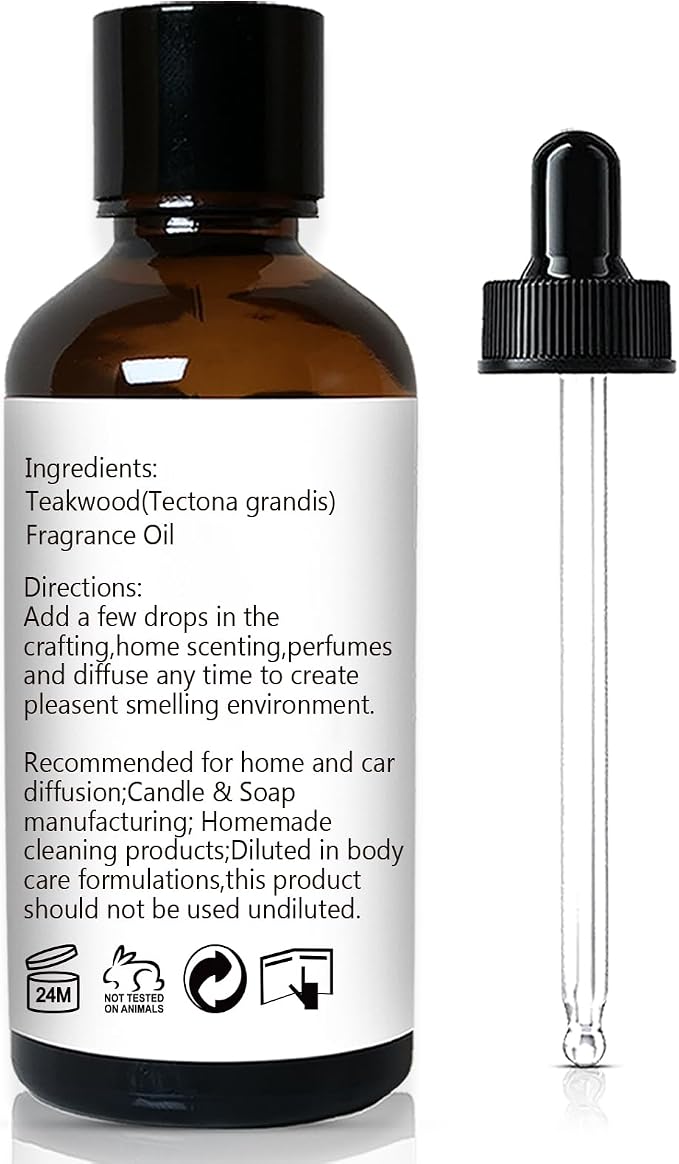 GM Gumili Teakwood Fragrance Oil, Perfume Oil, Home Scent for Soaps, Candle Making, Dryer Balls, Diffusers, Laundry, Slime -1 oz /30ml