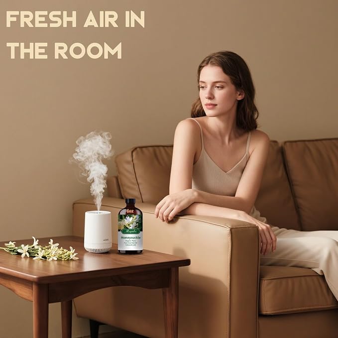 Honeysuckle Essential Oil, Honeysuckle Oil for Diffuser, Humidifier, DIY Candle, Soap, Floral Scent, Home, Gift Ready,Honeysuckle Fragrance Oil - MLYNKL Essential Oils (4.33 fl oz / 130ml)