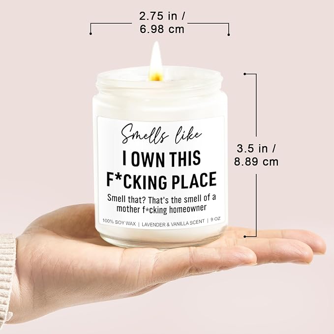 Younift Funny Scented Candle, House Warming Gifts New Home, Housewarming Gifts for Women, Men, Couple, New Homeowner - First Apartment Essentials - Closing Presents for Home Buyers - 9 oz