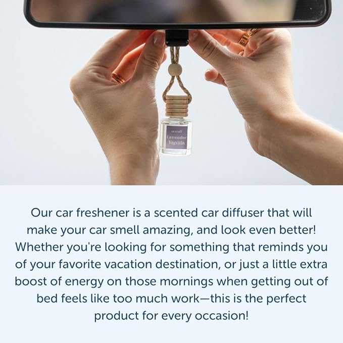 C&E Craft Co Hanging Car Air Freshener Diffuser 2 Pack, Long Lasting Fragrance Oil Car Freshener, Glass Bottle Auto Air Freshener, Made in USA (Flannel Pine)