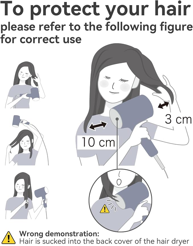Hair Dryer with Diffuser, CONFU Hair Dryers for Women, Blow Dryers for Men, Hairdryer with Diffuser Attachment, Portable Lightweight Fast Drying Negative Ion Hairdryer for Home
