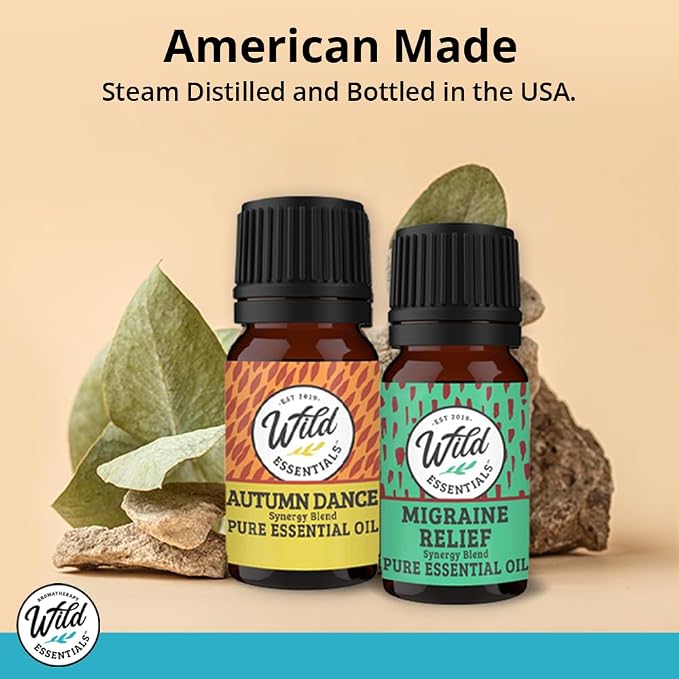 Wild Essentials Smudge Blend 2 Pack of 100% Pure White Sage and Palo Santo Essential Oil - 10ml, Premium Grade, Made and Bottled in The USA, Cleansing, Purifying, Calming