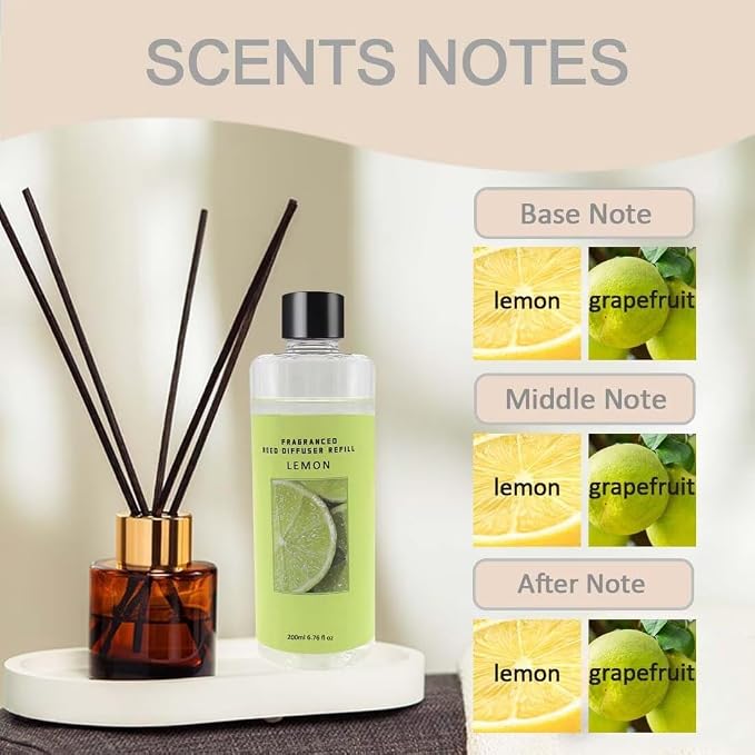 Scent Diffuser Oil Refill | 13.53 fl oz(400ml) Home Fragrance Defusers | Scented Aroma Essential Oil Reed Diffuser Lemon 400ml