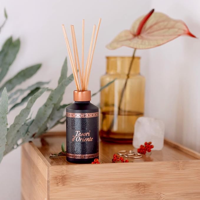 Tesori D’Oriente Reed Diffuser Set Hammam Scented with 8 Sticks, 200ml 6.76oz