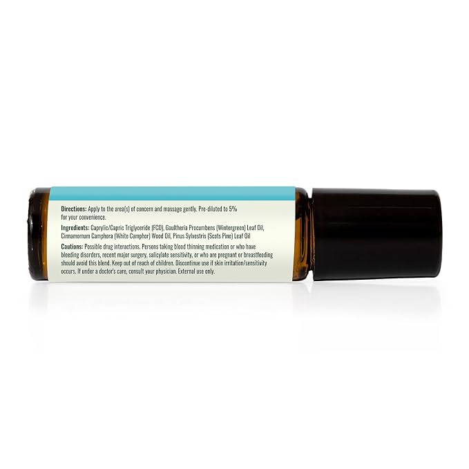 Plant Therapy Muscle Aid Essential Oil Blend Roll-On 10 mL (⅓ oz) Pre-Diluted, Cooling Muscle Relief