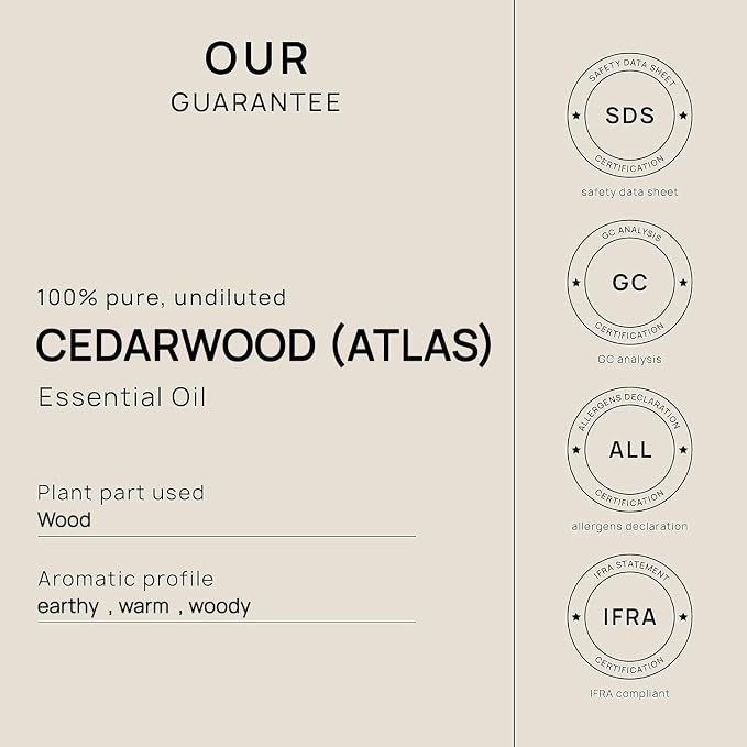 VINEVIDA Cedarwood Atlas Essential Oil 32 oz - Undiluted Candle Oil Scent for DIY Candlemaking - Bulk Essential Oil for Soap Making