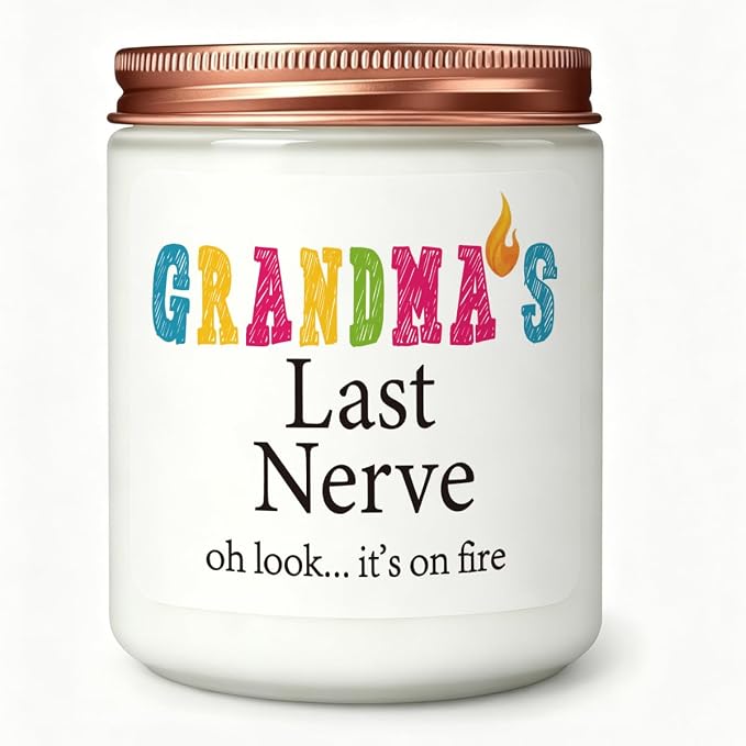 Grandma Gifts Novelty Lavender Scented Soy Candle Gift Funny Grandmother Mother's Day Birthday Gift for Gigi Grandma Grandmother Grandma's Last Nerve Candle