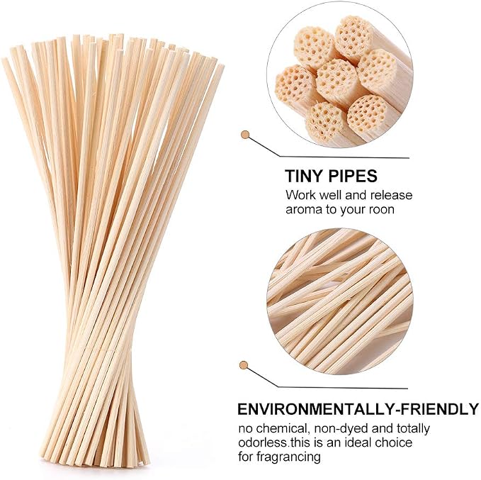 HOSSIAN Reed Diffuser Sticks,-100 PCS Diffuser Sticks-Reed Diffuser- Reed Sticks Aroma Diffuser Sticks for Aroma Fragrance(Primary Color 7 Inch)