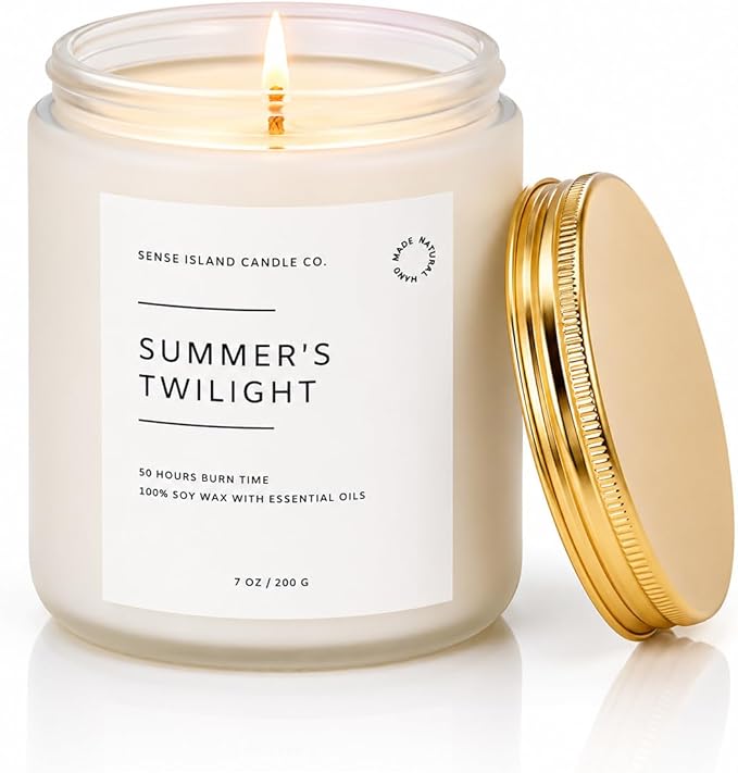 Summer's Night Scented Candles for Men&Women | 100% Natural Soy Candle 7oz, up to 50 Hrs Burn Time Highly Scented Premium Scented Candle