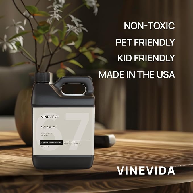 VINEVIDA Spa Retreat Fragrance Oil for Cold Air Diffusers - 32 Fl Oz -Essential Oils for Diffuser Oil Refill & Air Freshener Room Spray