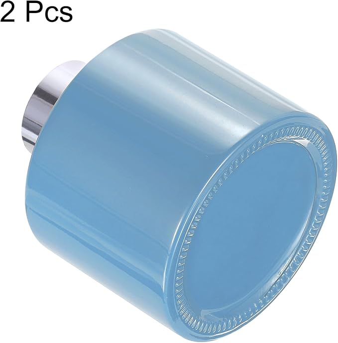 HARFINGTON 2pcs Empty Glass Diffuser Bottle 140ml/4.7oz Refillable Fragrance Accessories Aromatherapy Jar Container for Replacement Reed Diffuser DIY Home Bathroom Blue with Silver Tone Cap