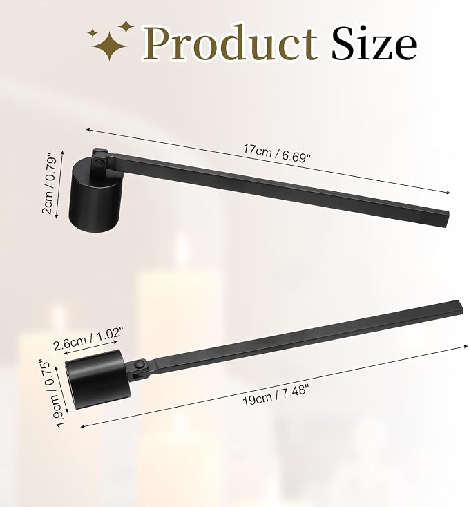 uxcell Candle Snuffer, Candle Extinguish with Long Handle, Wick Flame Snuffer Extinguish Accessory Cylinder-Shaped for Putting Out Flame Home Decor Gifts, Black