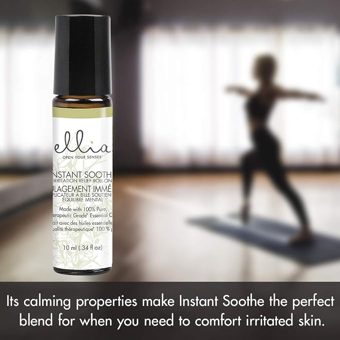 Ellia Essential Oil Roll-On | Instant Soothe Blend| 10ml, 100% Pure, Therapeutic Grade
