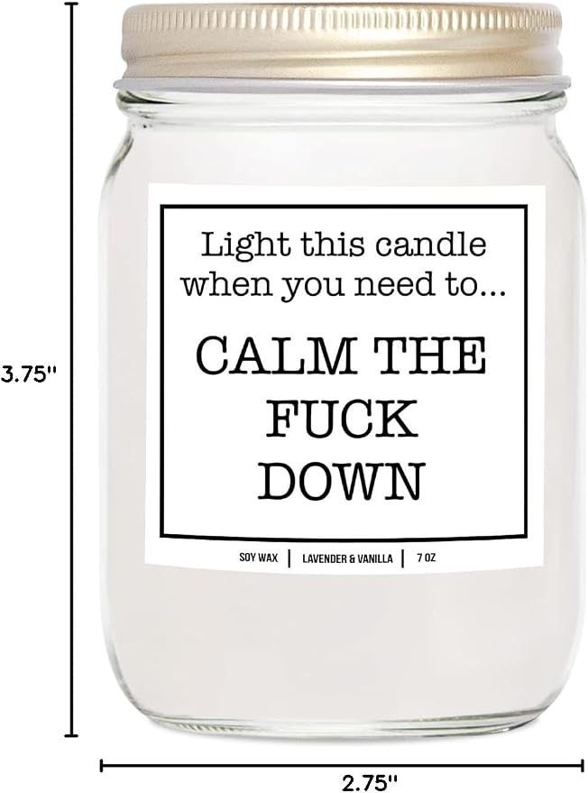 You Nique Designs Stress Relief Candle, 7 Ounces, Relaxing, Calming, Stress Candle, Stress Relief Gifts for Women, All Natural Soy Vegan Aromatherapy Candles (Lavender & Vanilla)