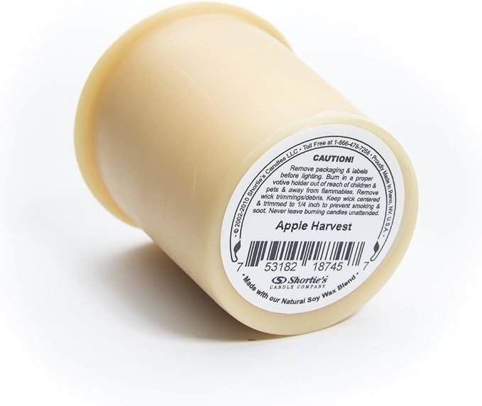 Apple Harvest Soy Votive Candles - Scented with Natural Fragrance Oils - 6 Beige Natural Votive Candle Refills - Bakery & Food Collection