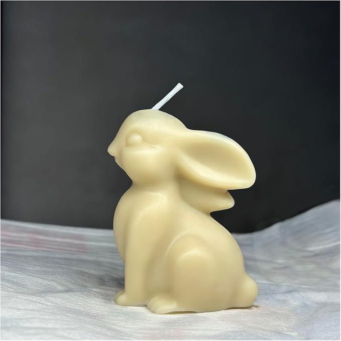 1pcs 2.6inch Bunny Silicone Molds for Soap Candle Making, 3D Animal Rabbits Reusable Silicone Molds for Wax, Chocolate DIY Molds (Bunny 1 Pack)