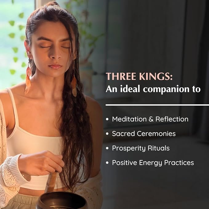 Three Kings Resin Essential Oil Roll-On | 1 x 10ml / 0.33 fl oz by Aromafume| Ideal for Spirituality & Rituals | Made with Pure Boswellia, Serrta & Natural extracts | Non-Alcoholic, Non-Toxic & Vegan