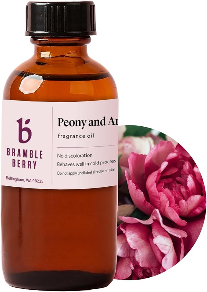 Bramble Berry Peony and Amberwood Fragrance Oil | Peony and Amberwood Scent for Soap Making, Candle Making, Lotion & Bath Bombs | Skin Safe, Vegan, Paraben & Phthalate Free, DIY Craft Essential