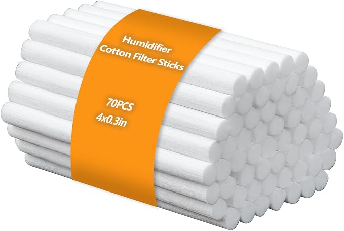 70PCS Humidifier Filter Sticks Refill – Replacement Cotton Wicks for Mini Portable Humidifiers & Essential Oil Diffusers – Compatible with Small Air Humidifiers for Home, Office, Bedroom