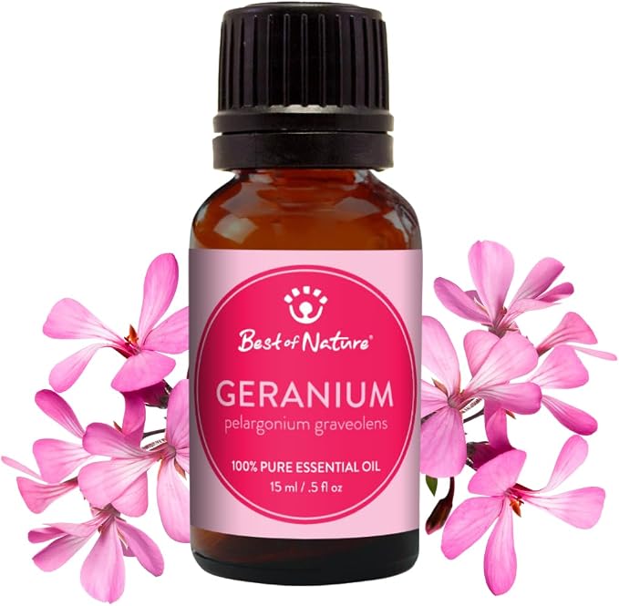 Geranium Essential Oil for Diffuser Aromatherapy – Best of Nature 100% Pure Undiluted Oils for DIY, Home Fragrance, and Topical Use