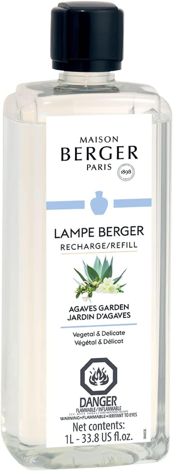 MAISON BERGER Lampe Berger Refill, 1 L, Agaves Garden | Catalytic Lamp Fragrance Refill, Helps Neutralize Odors, ~160 h Fragrance Diffusion, Made in France